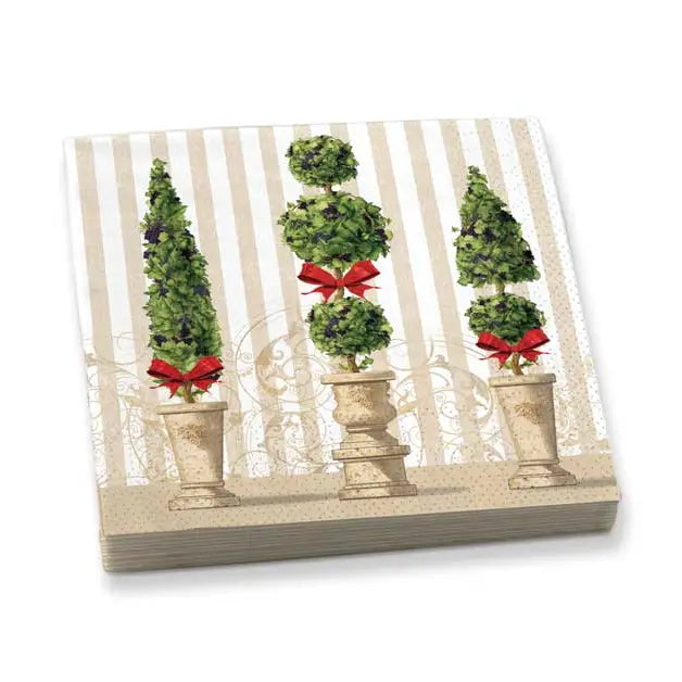 Beverage Napkins - Holiday Topiary