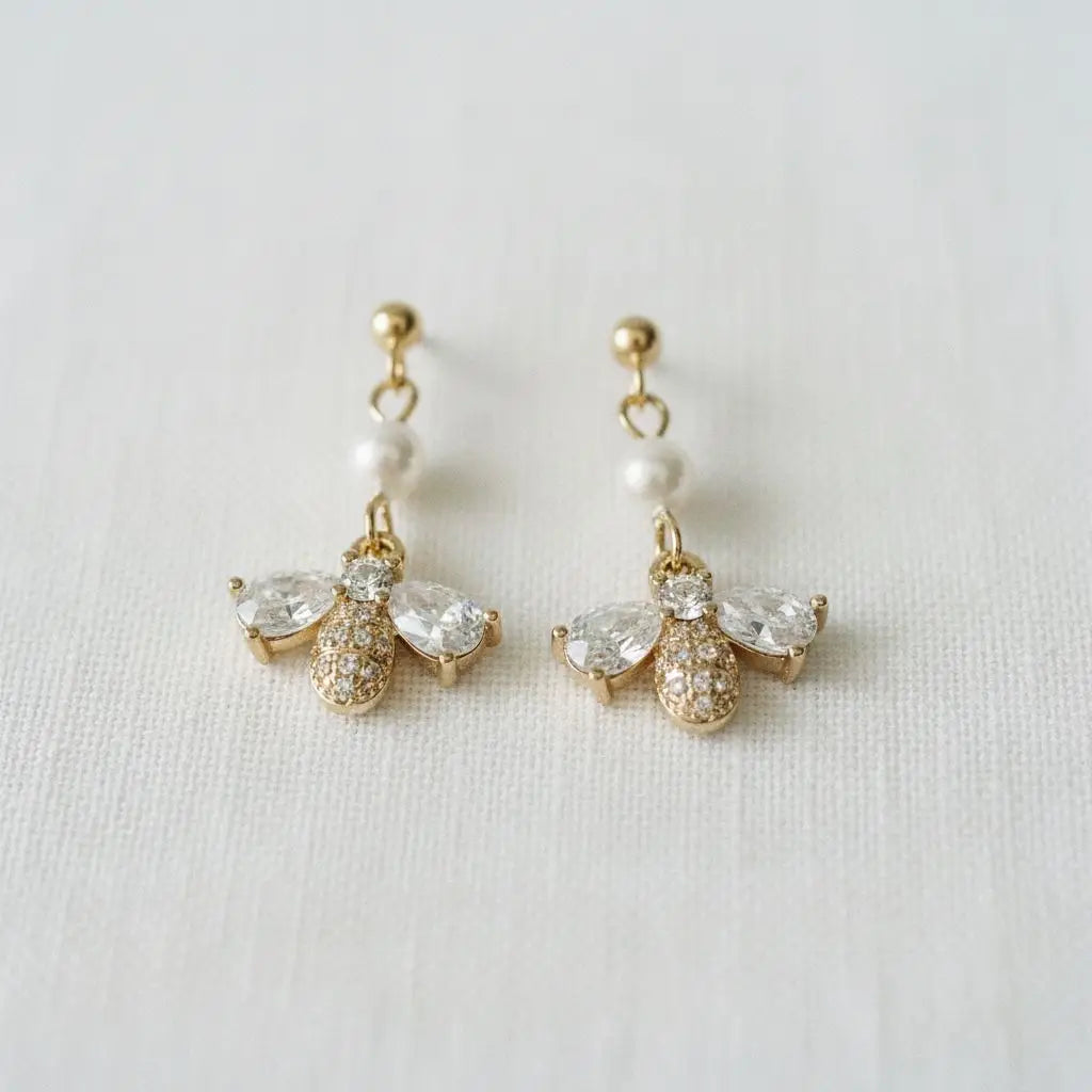 Drop Earrings - Creative Bee-Inspired Gemstone
