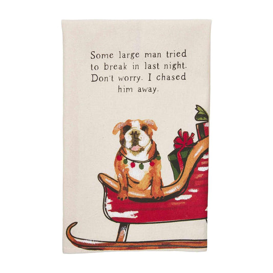 Holiday Dog Tea Towel - Chase