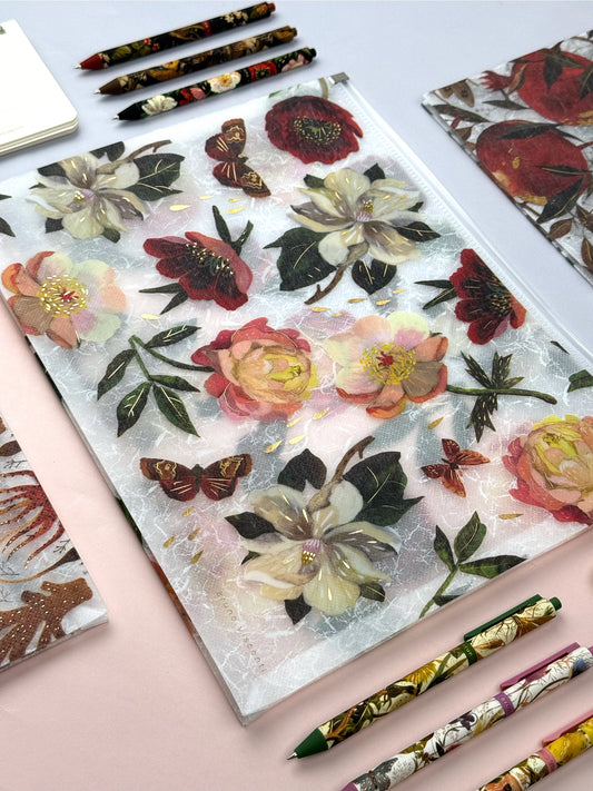 Zip Folder 12.5x10 - Peonies