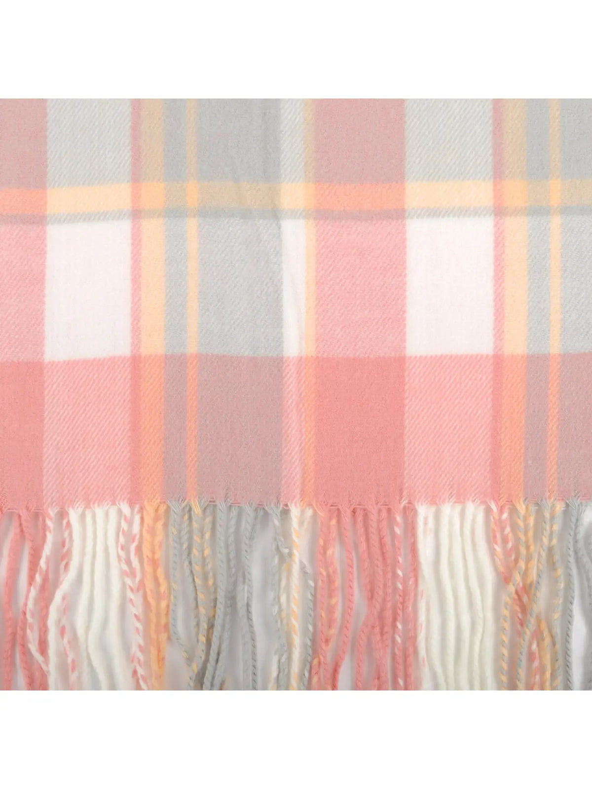 Cashmere Feel Winter Scarf - Pink Plaid