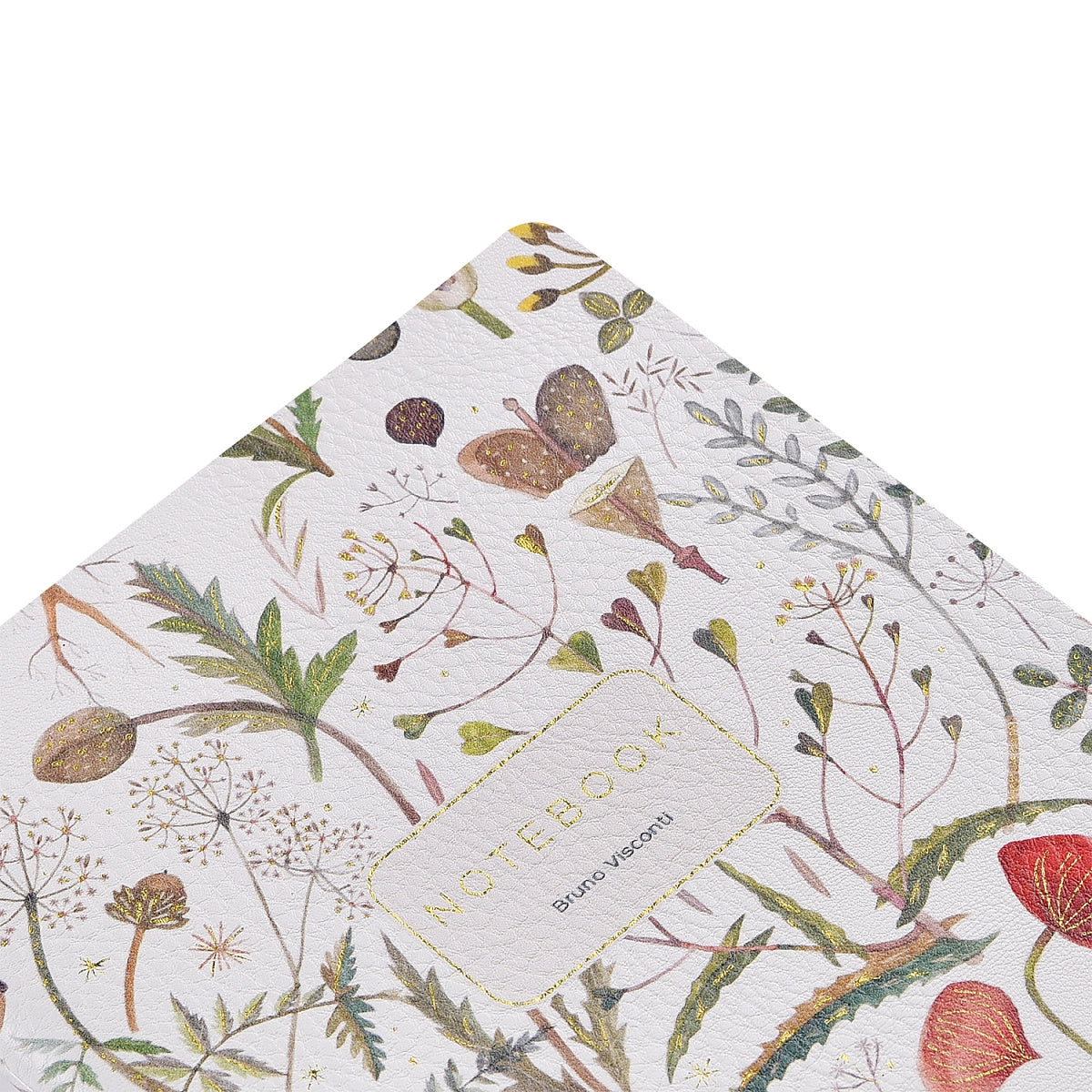 Vegan Leather Notebook 6x8 - Greens and Flowers