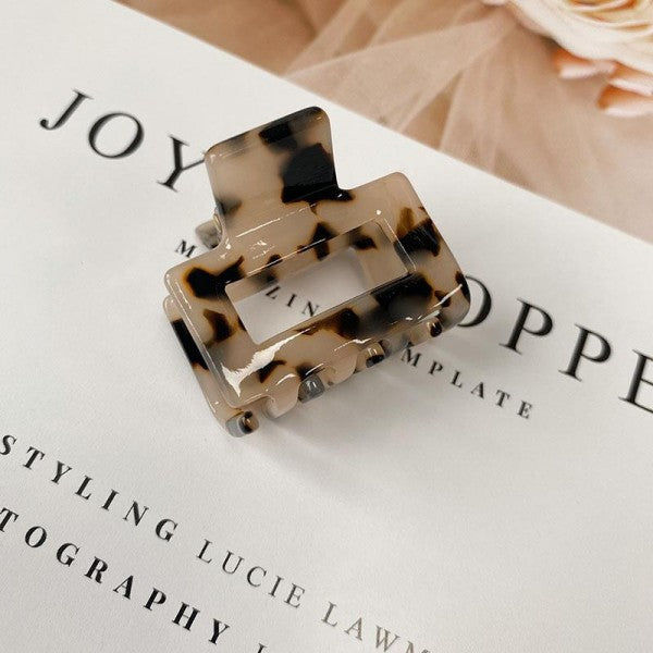 Mini Hair Clip 1.25" - Black Tortoise