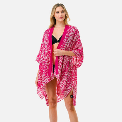 Lightweight Kimono - Pink Tessellation Print