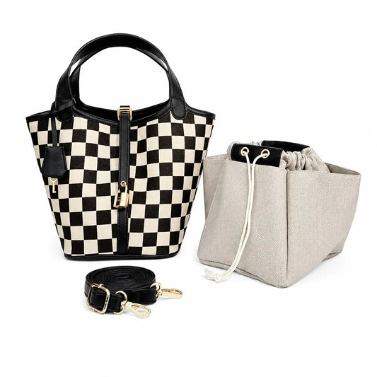 Shoulder Crossbody Tote Bag - Black