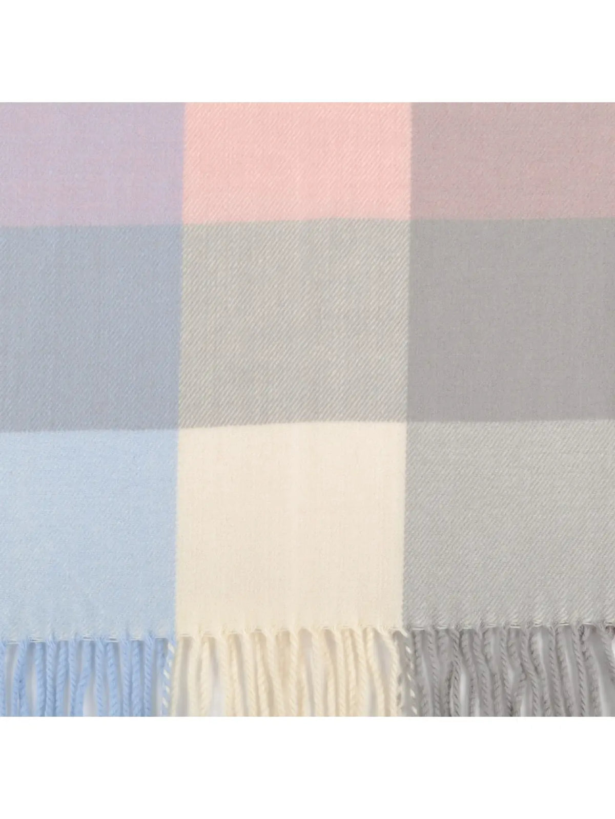 Cashmere Feel Winter Scarf - Pink Grey Checkered