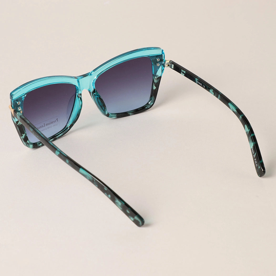 Sunglasses - Blue Leopard W Thin Legs