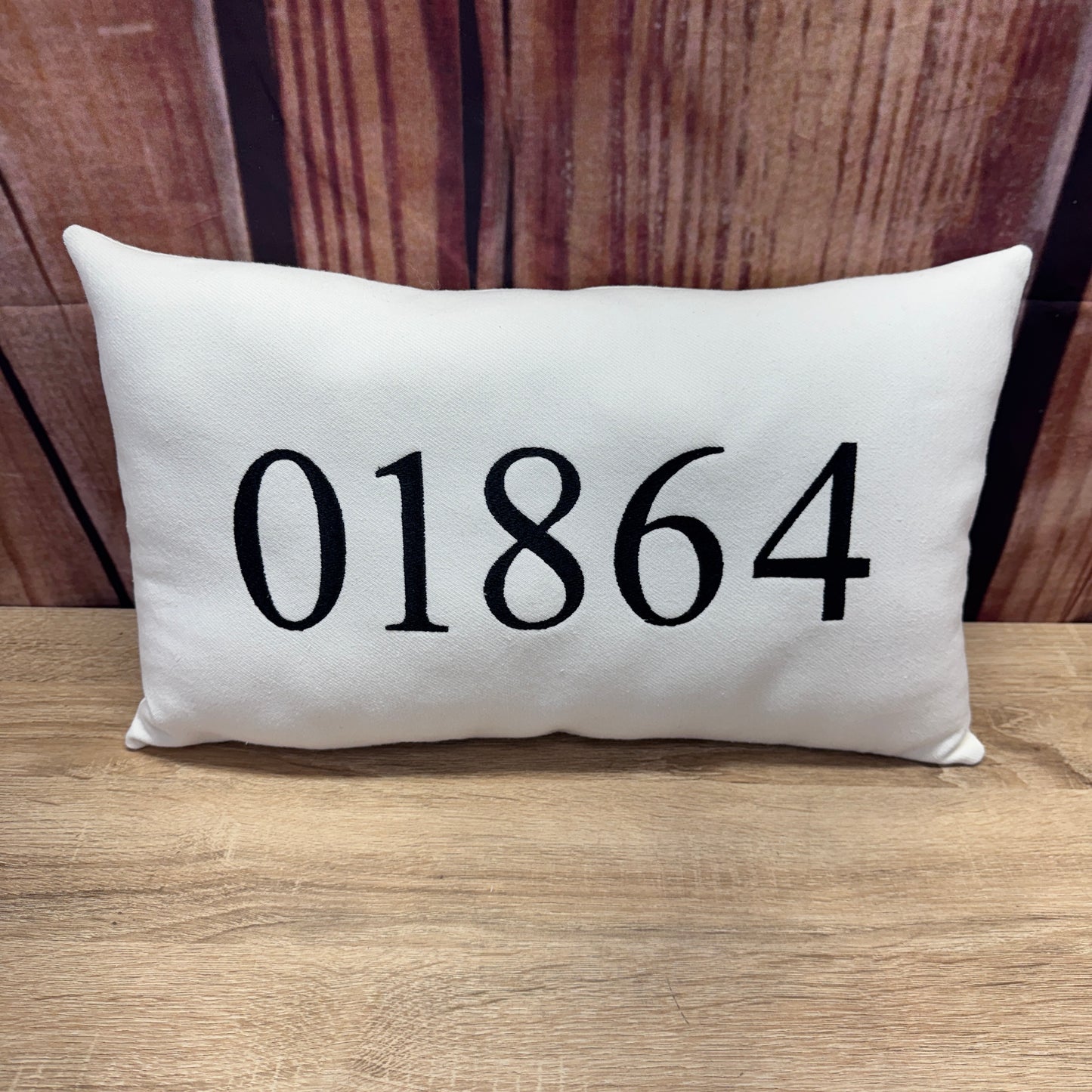 Zip Code Pillow - 01864 (White Fabric)