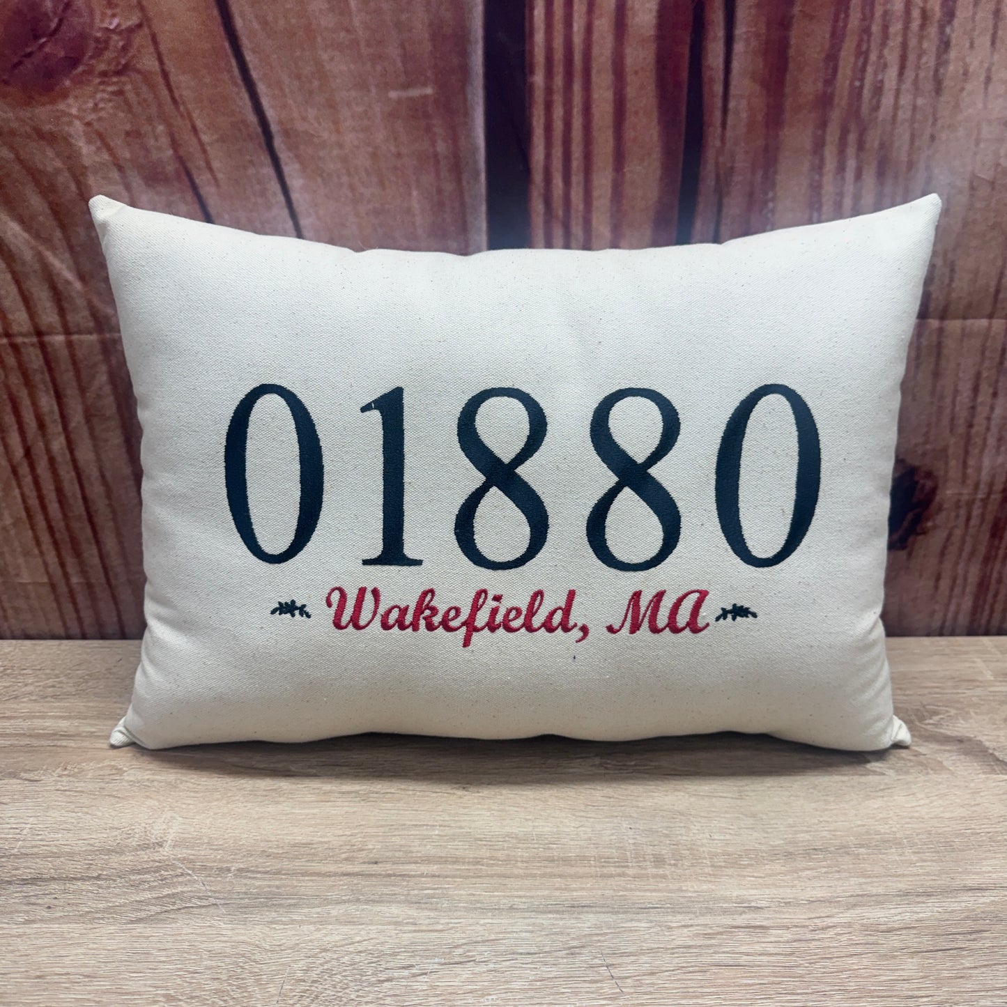 Zip Code Pillow - 01880 Wakefield (Red)