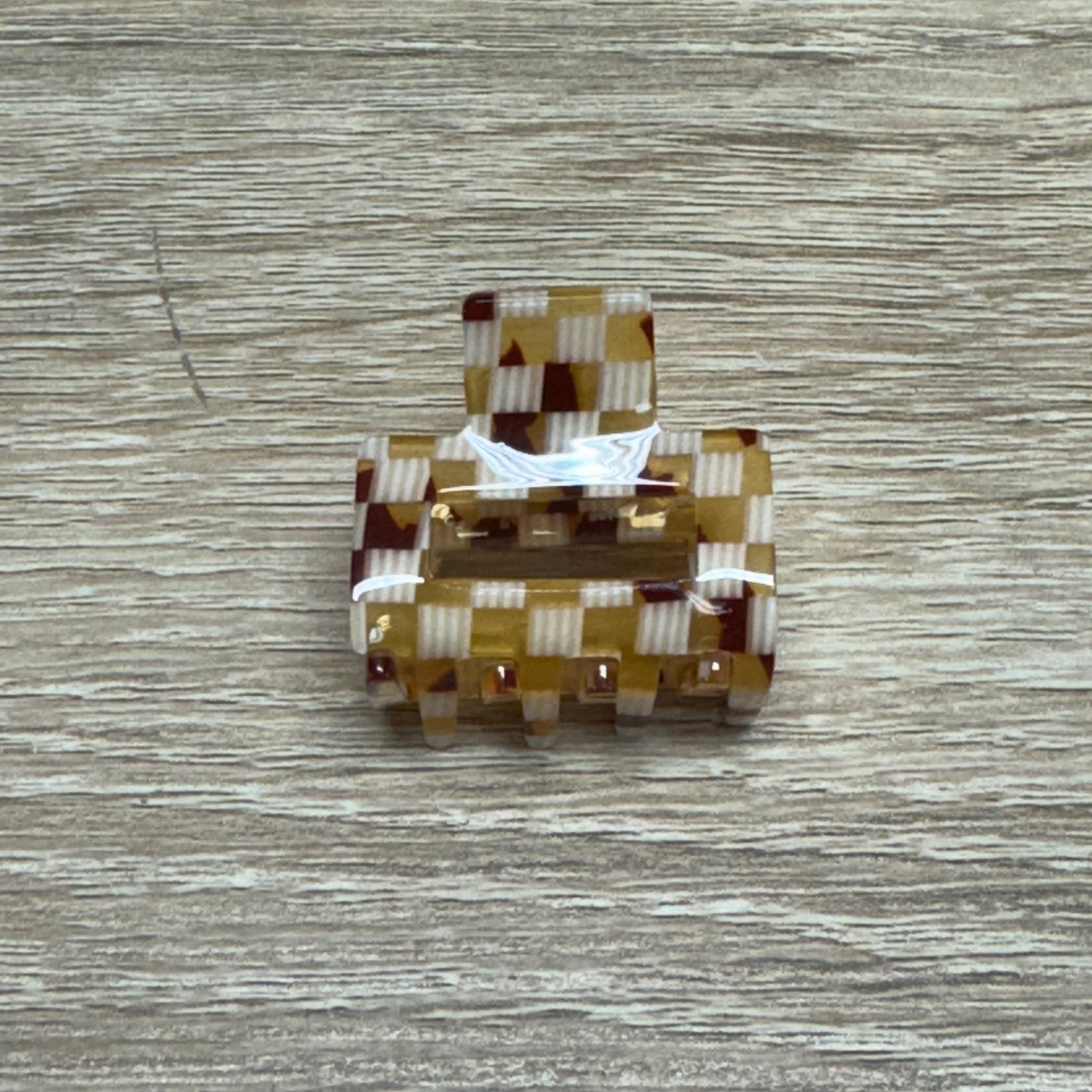 Mini Tortoise Hair Claw 1.25in - Yellow Cream