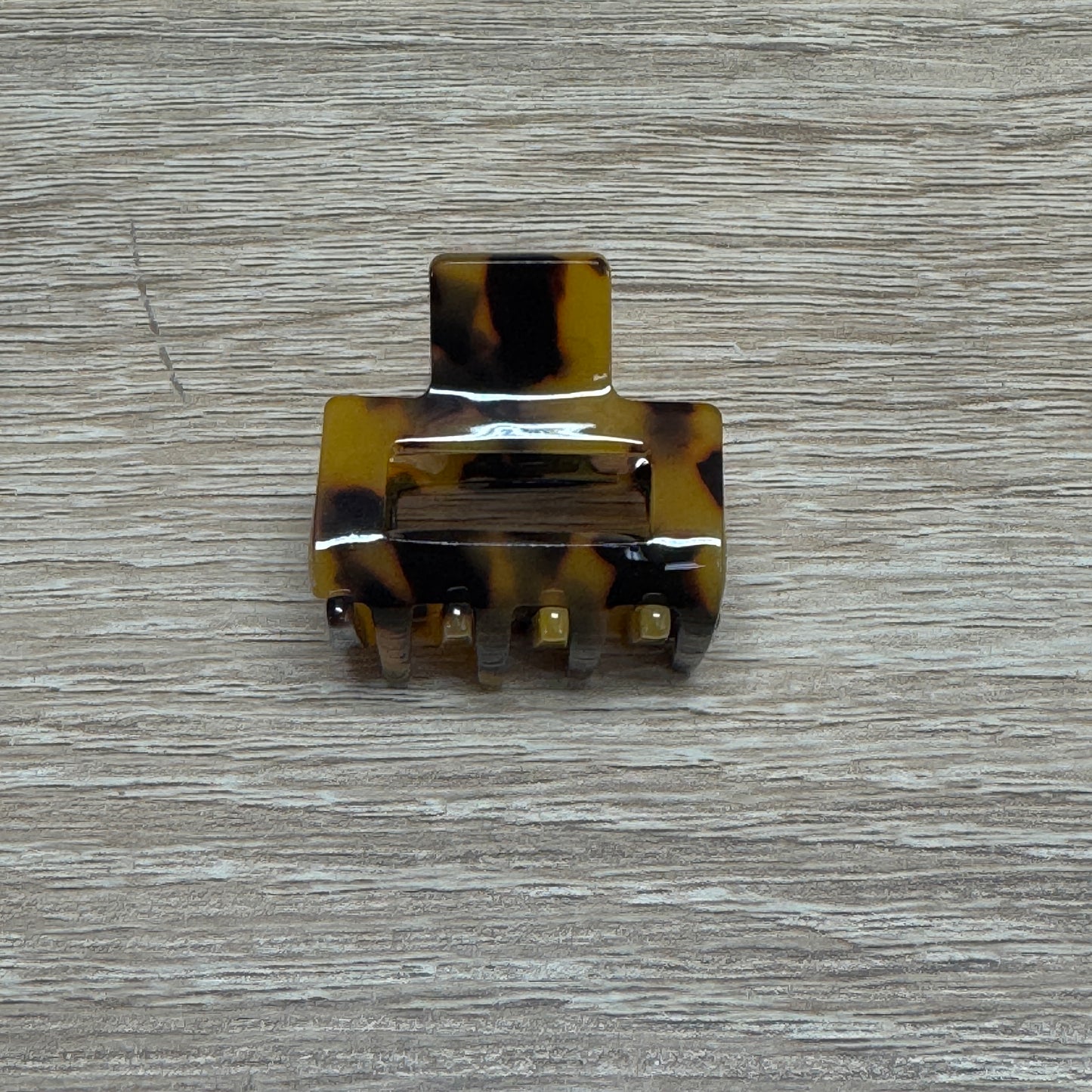 Mini Tortoise Hair Claw 1.25in - Brown Black