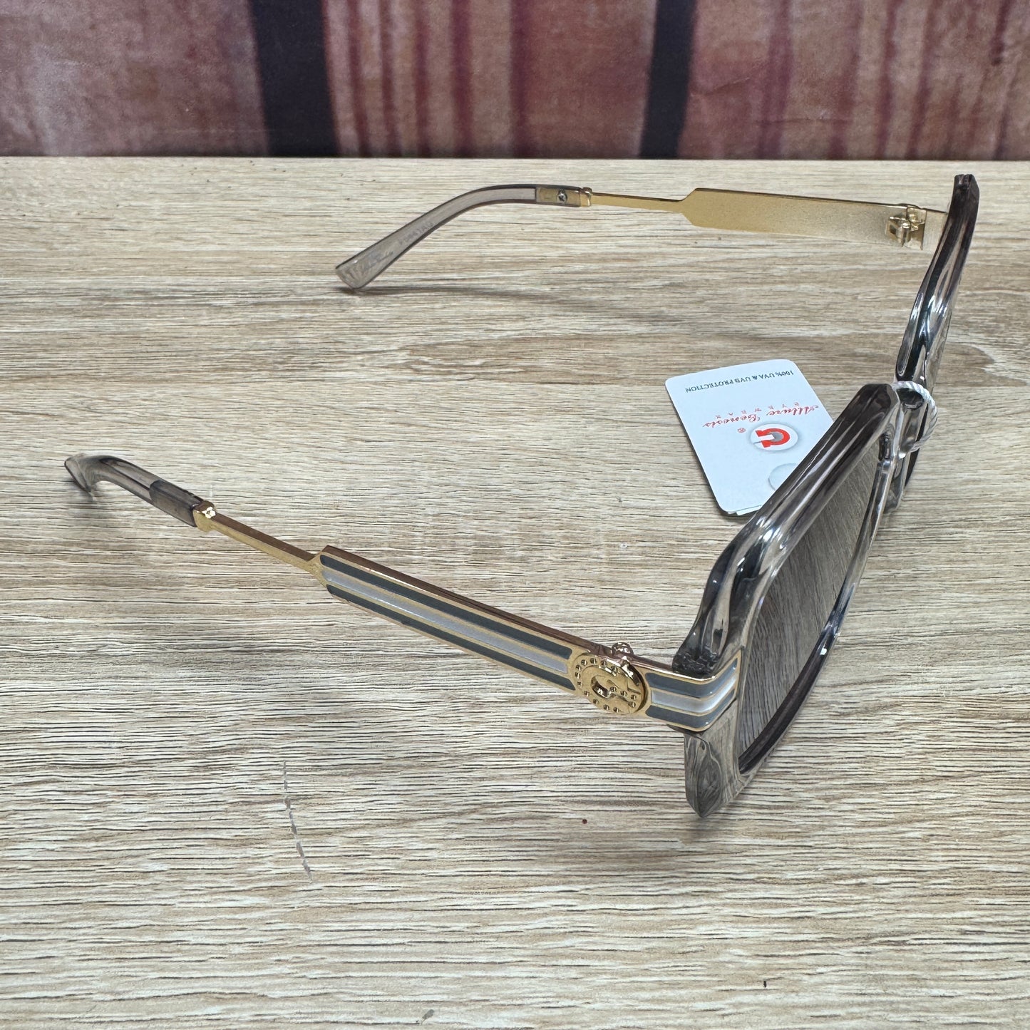 Sunglasses - Blue Lenses Clear Square Style Frame