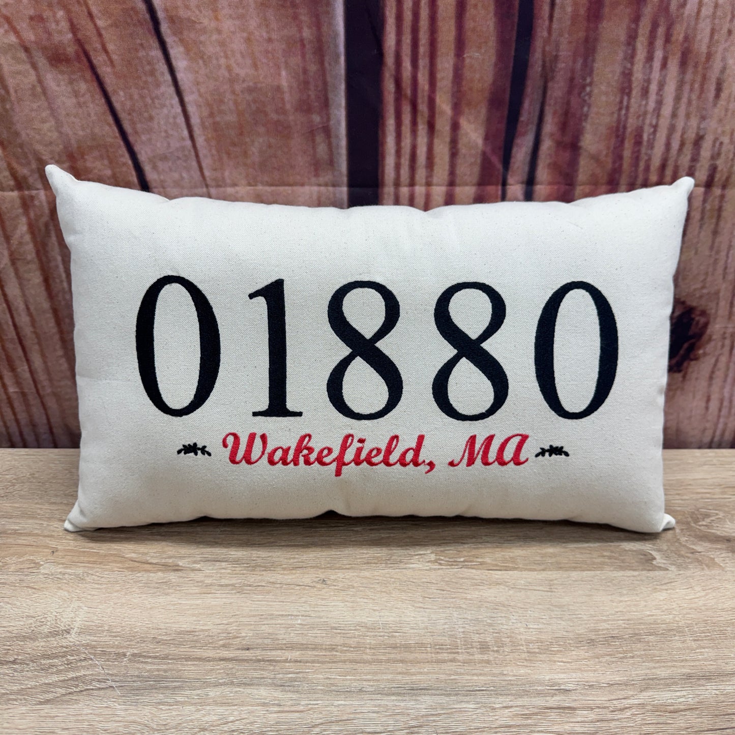 Zip Code Pillow - 01880 Wakefield (Red)