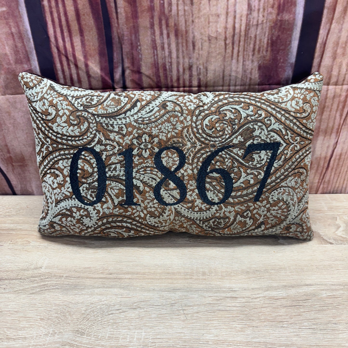 Zip Code Pillow - 01867 (Paisley Pattern)