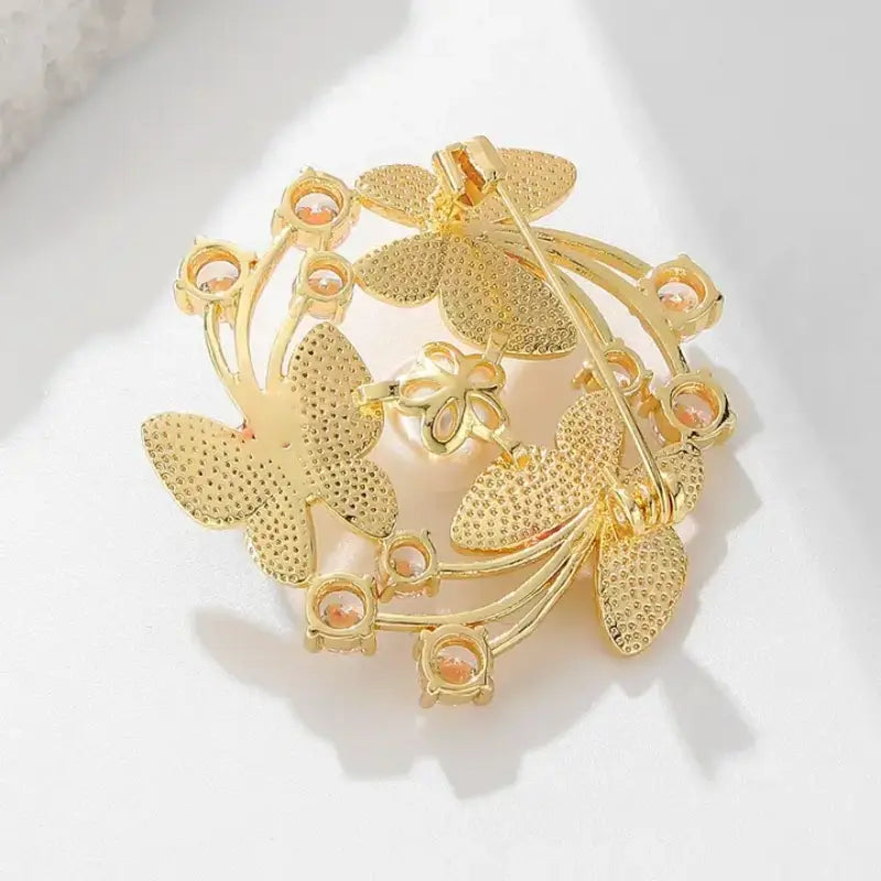Statement Brooch - Elegant Pearl Butterfly