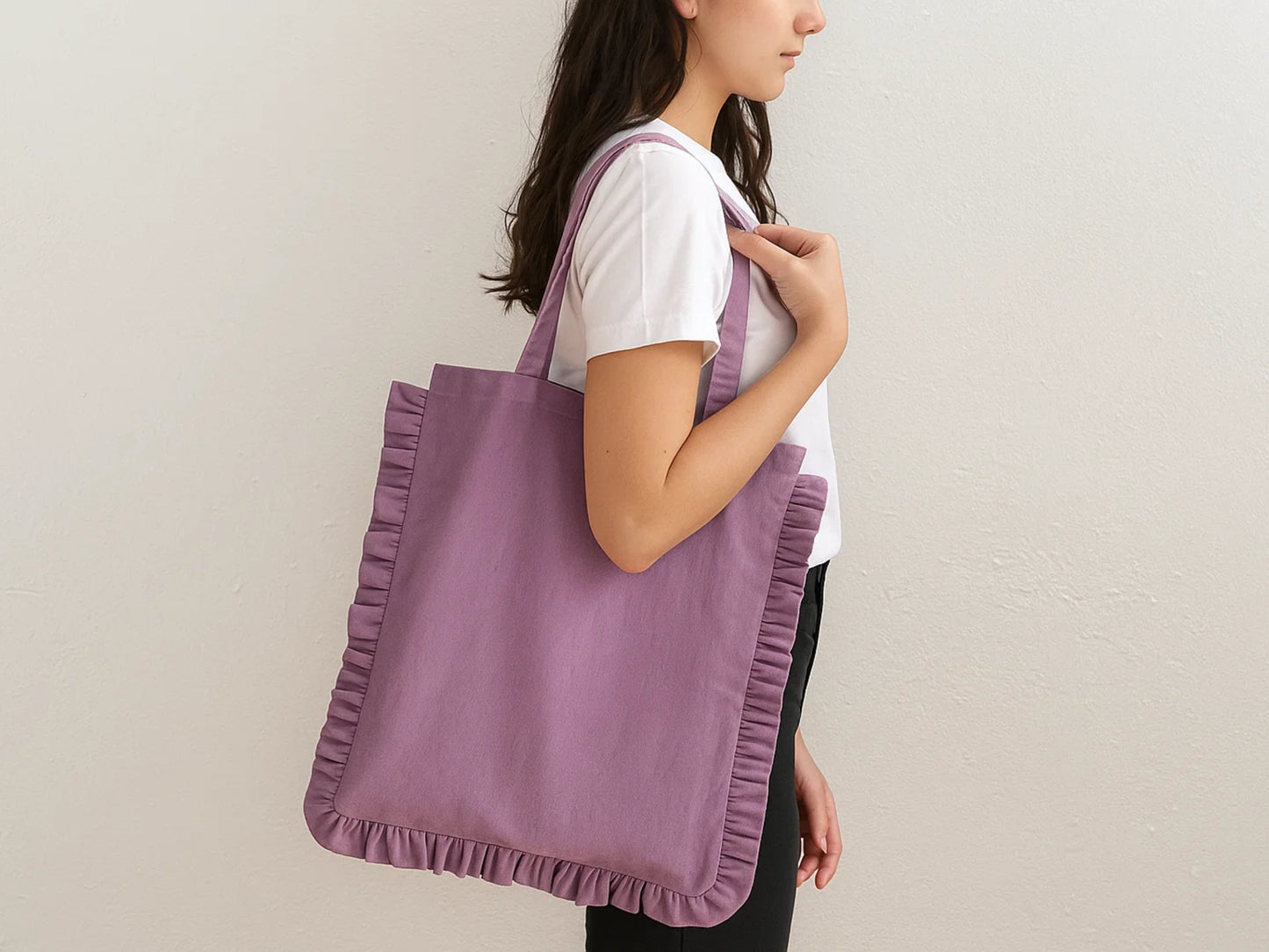 Canvas Colored Tote Bag - Purple