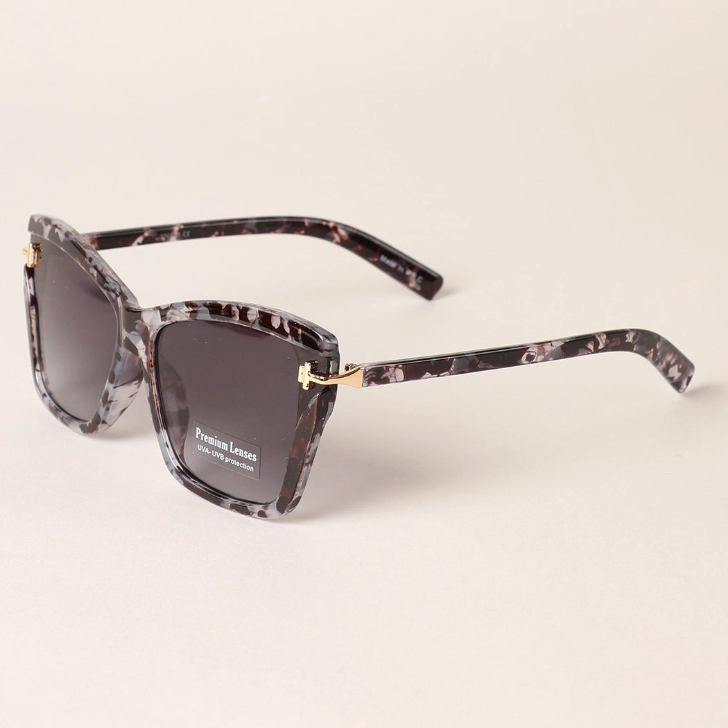 Sunglasses - Grey Leopard W Thin Legs