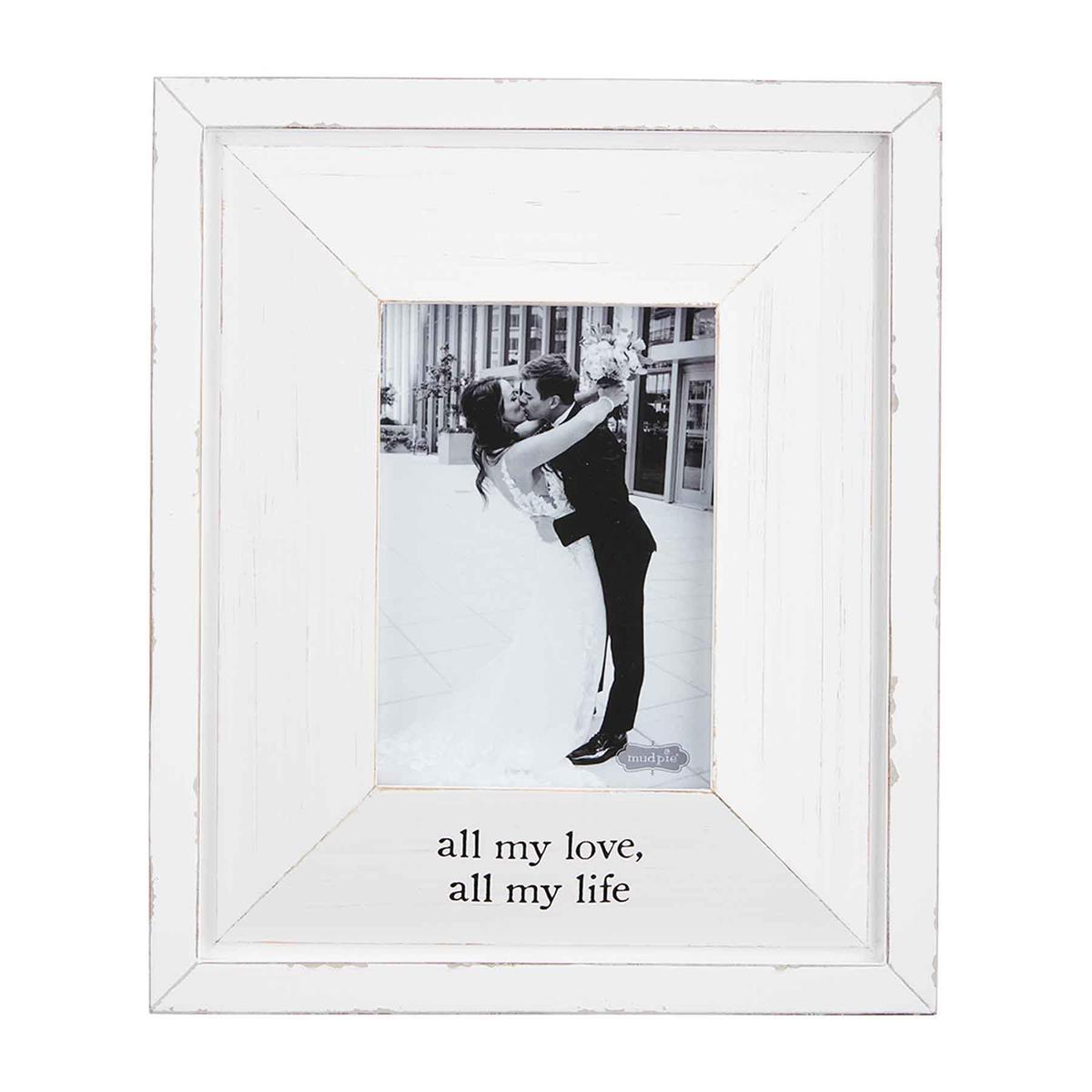 Mud Pie Mr and Mrs Wedding 4x6 Photo Frame