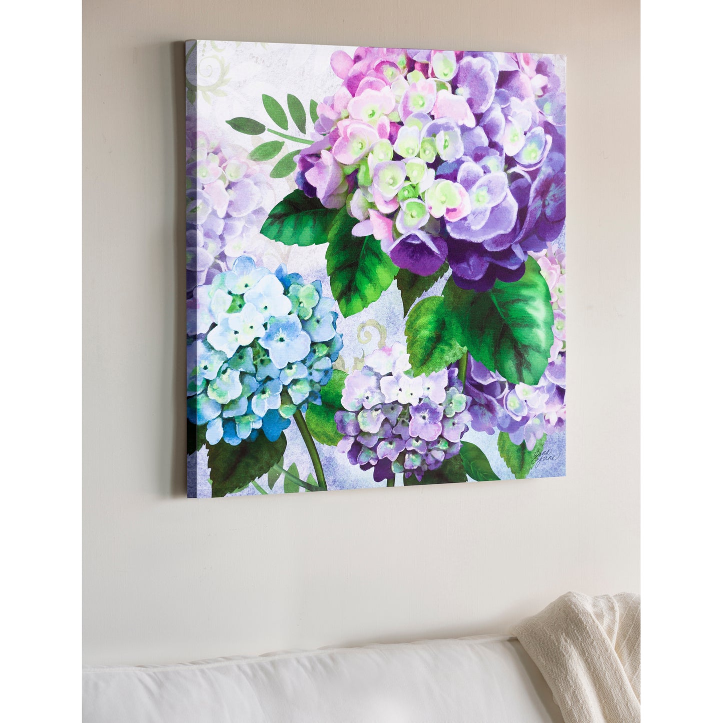 Vintage Collage Wall Canvas 30x30 - Hydrangea