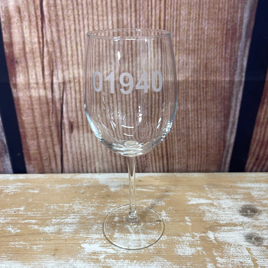 Zip Code Wine Glass - 01940