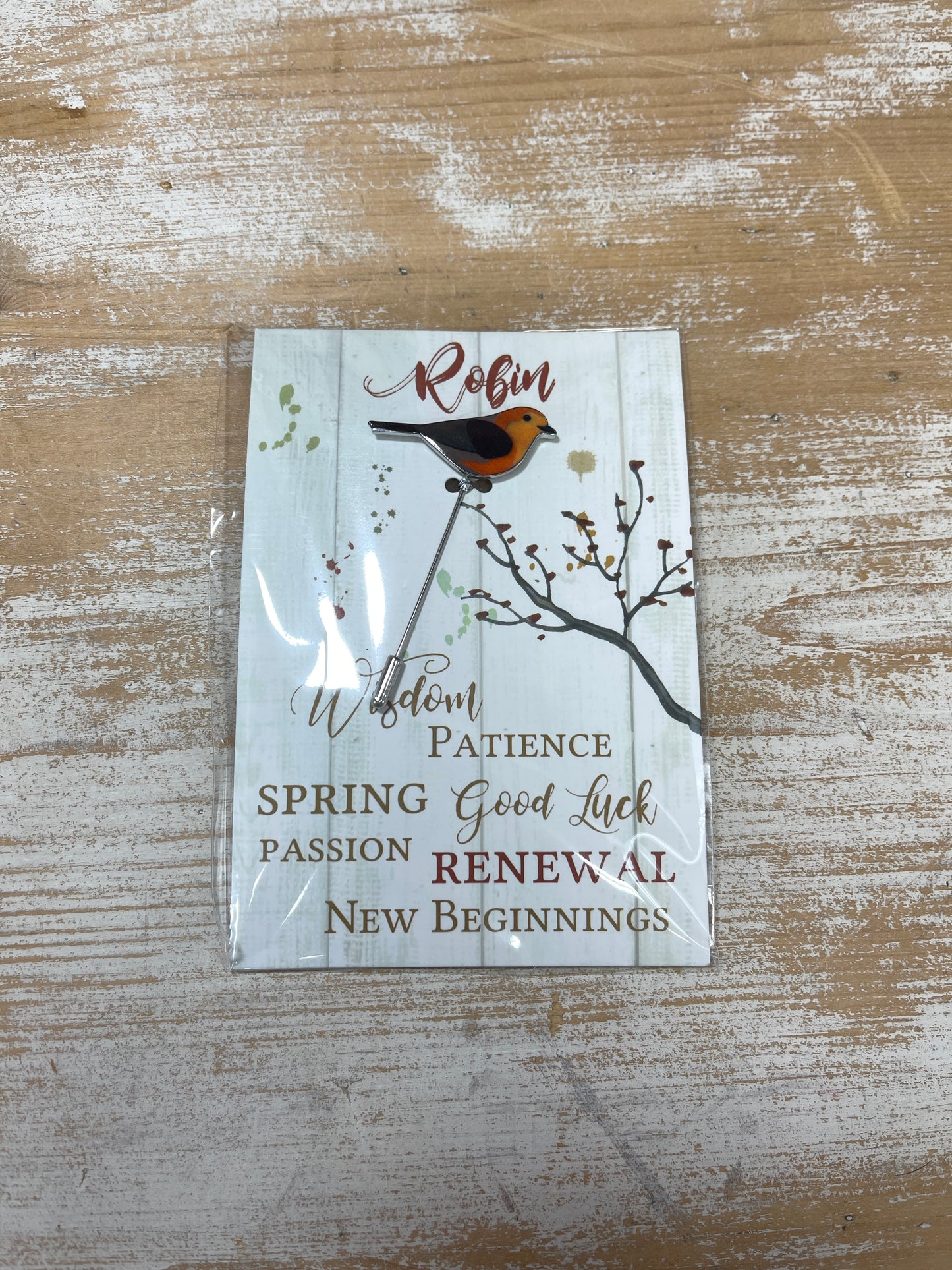 Carded Bird Pins - Robin