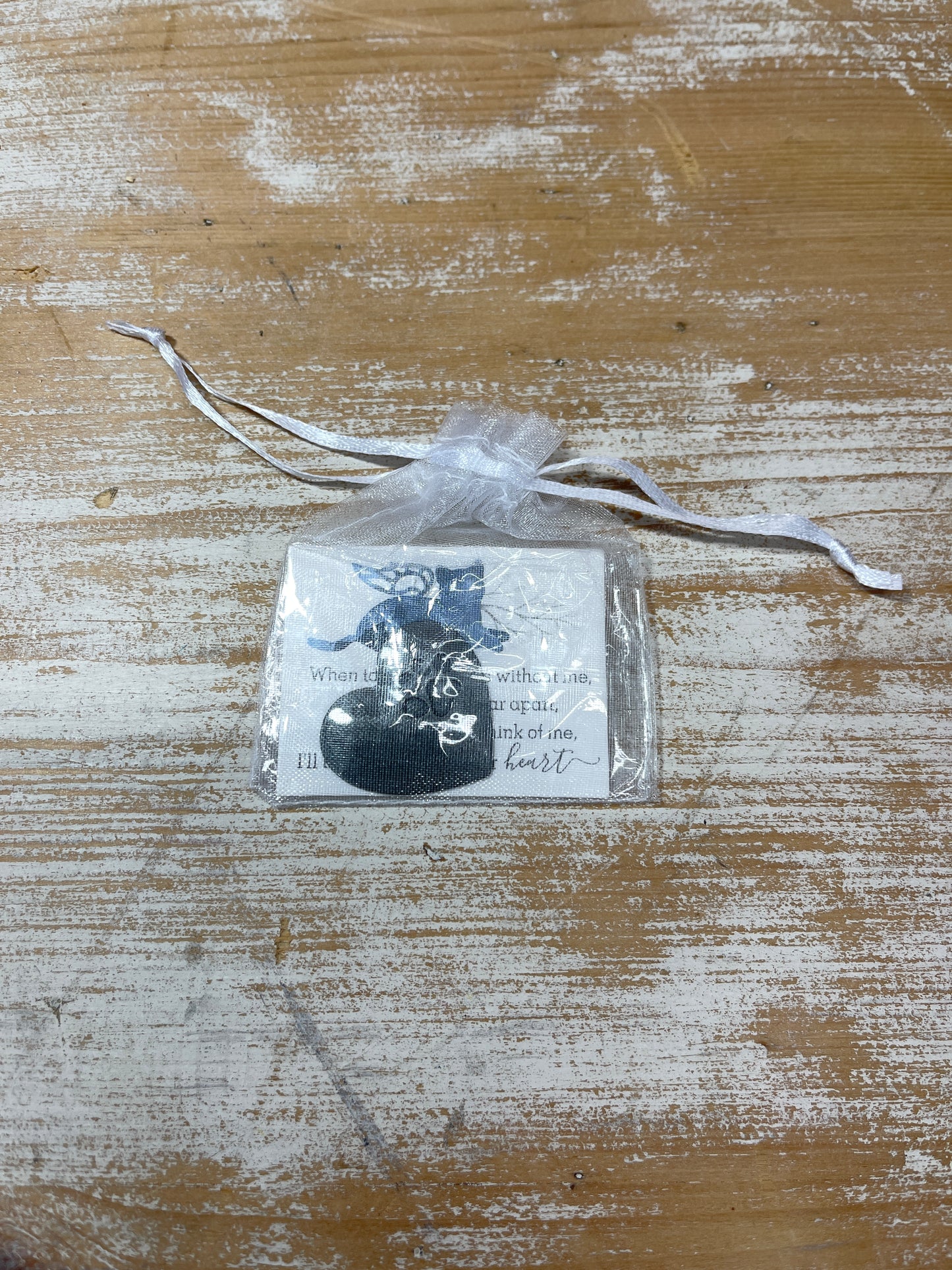 Memorial Heart Token w/Card & Bag - Cat Paw