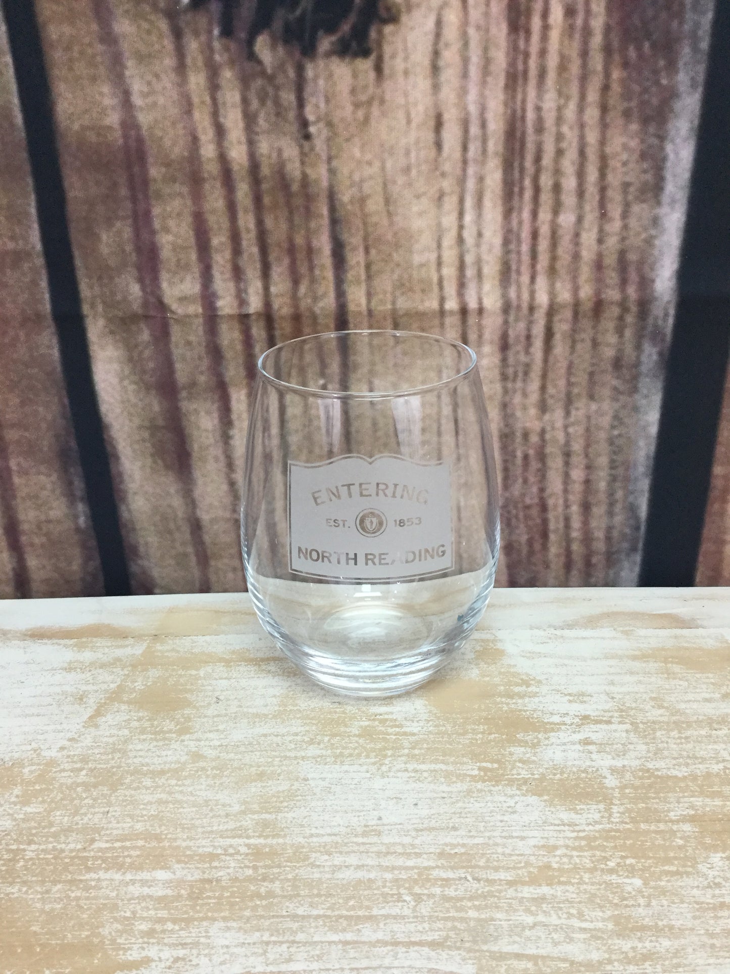 Zip Code Stemless Glass - Entering North Reading