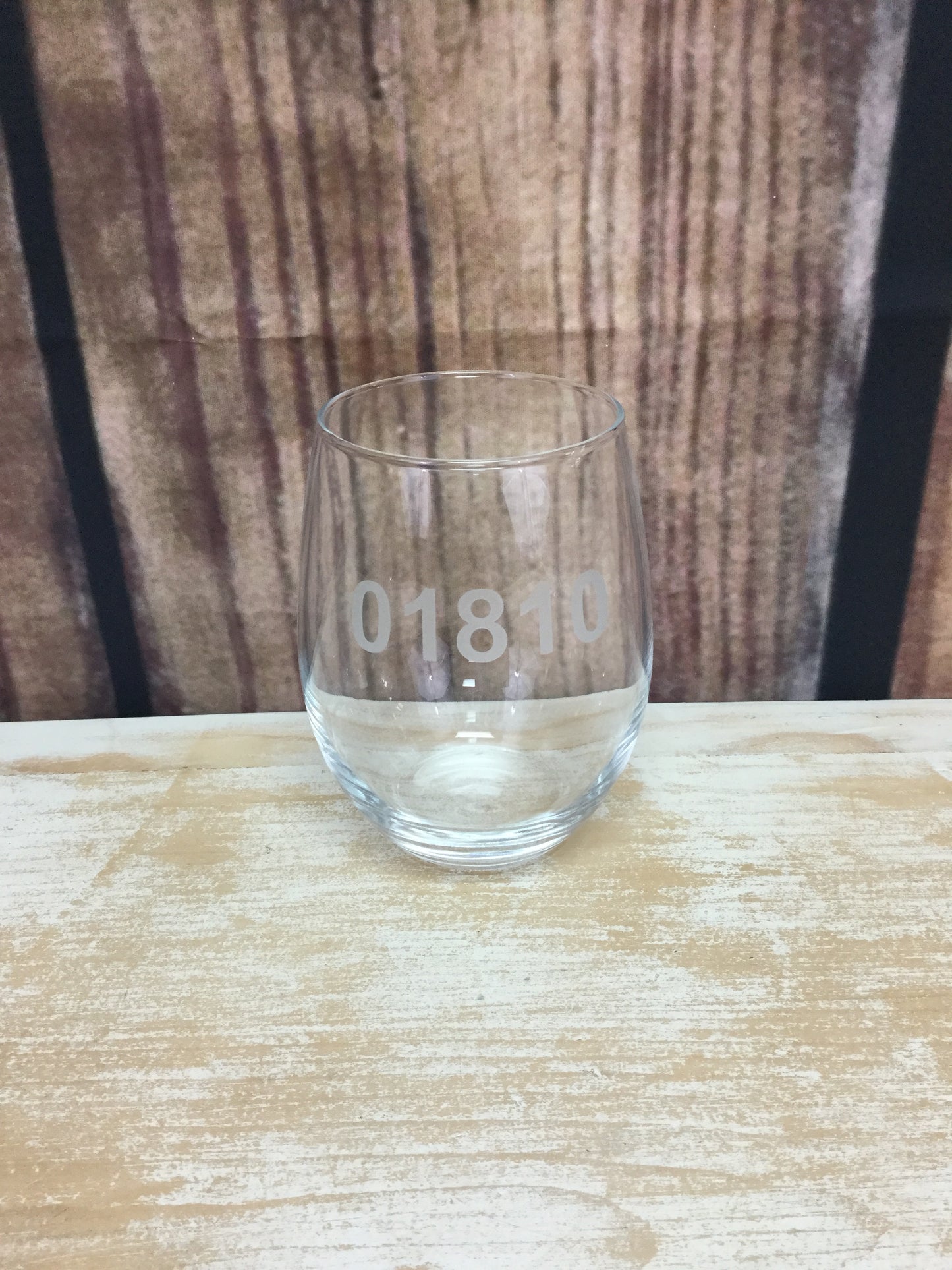 Zip Code Stemless Glass - 01810