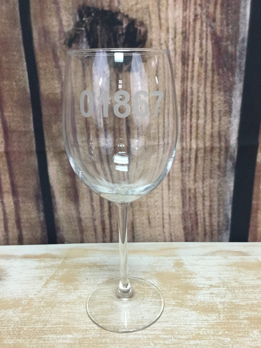 Zip Code Wine Glass - 01867