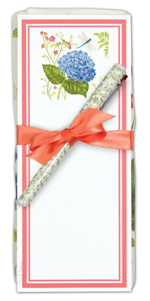 Flour Sack Towel & Magnetic Note Pad Set - Hydrangea