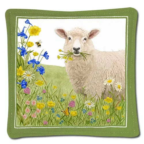 Spiced Mug Mat 5x5in - Spring Sheep
