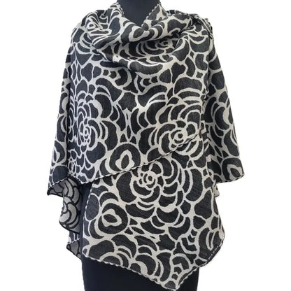 Reversible Short Loop Wrap - Black / White Nautilus