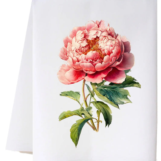 Flour Sack Towel - Pink Peony