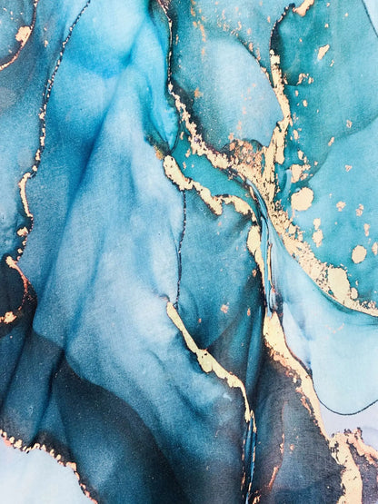 Kimono - Teal Green Marble
