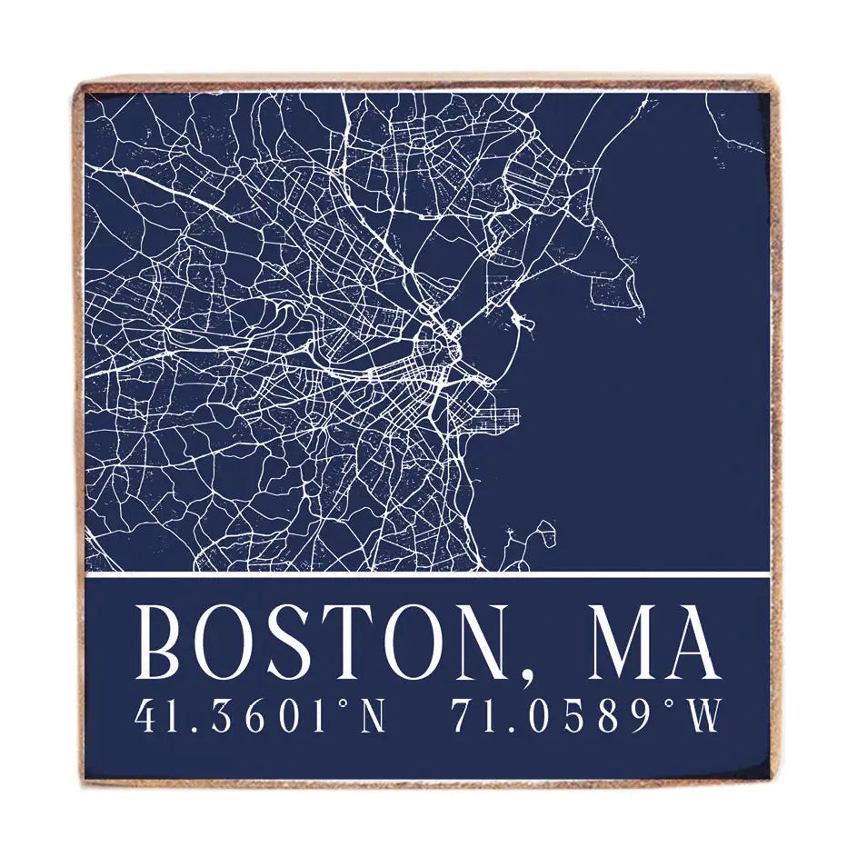 Rustic Square Block - Boston City Grid Coordinates