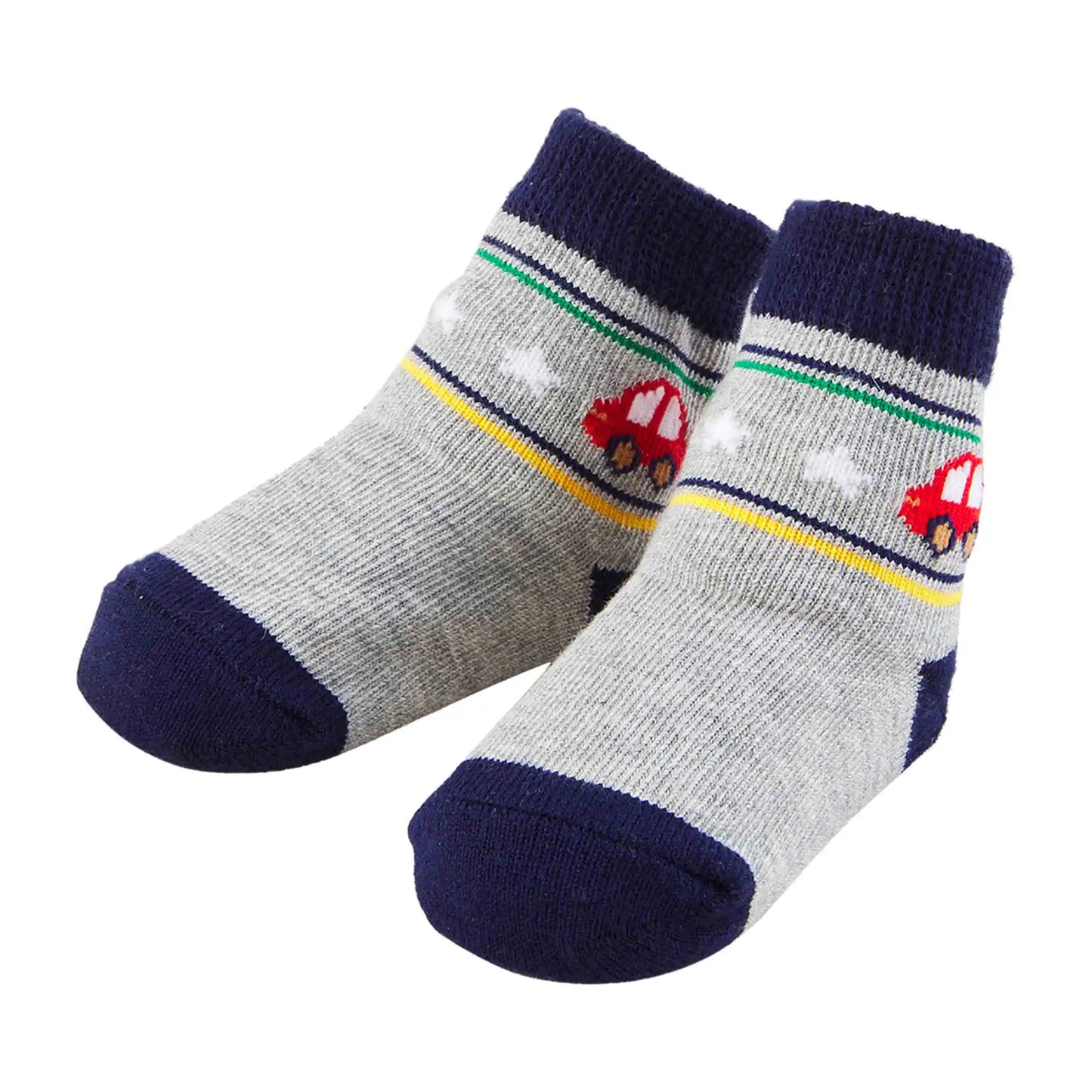 Baby Socks - Gray & Navy Car