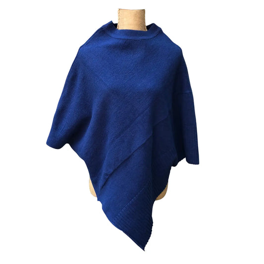 Maggi Sweater Poncho - Blue
