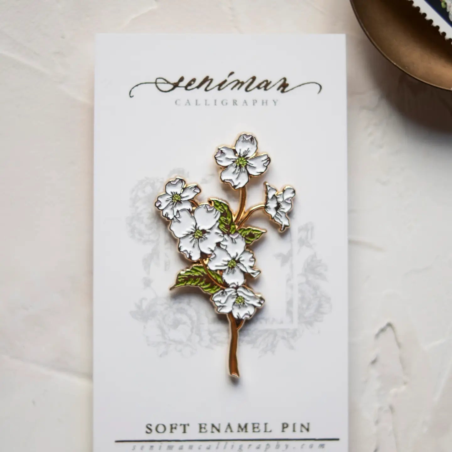 Enamel Pin - Dogwood Gold