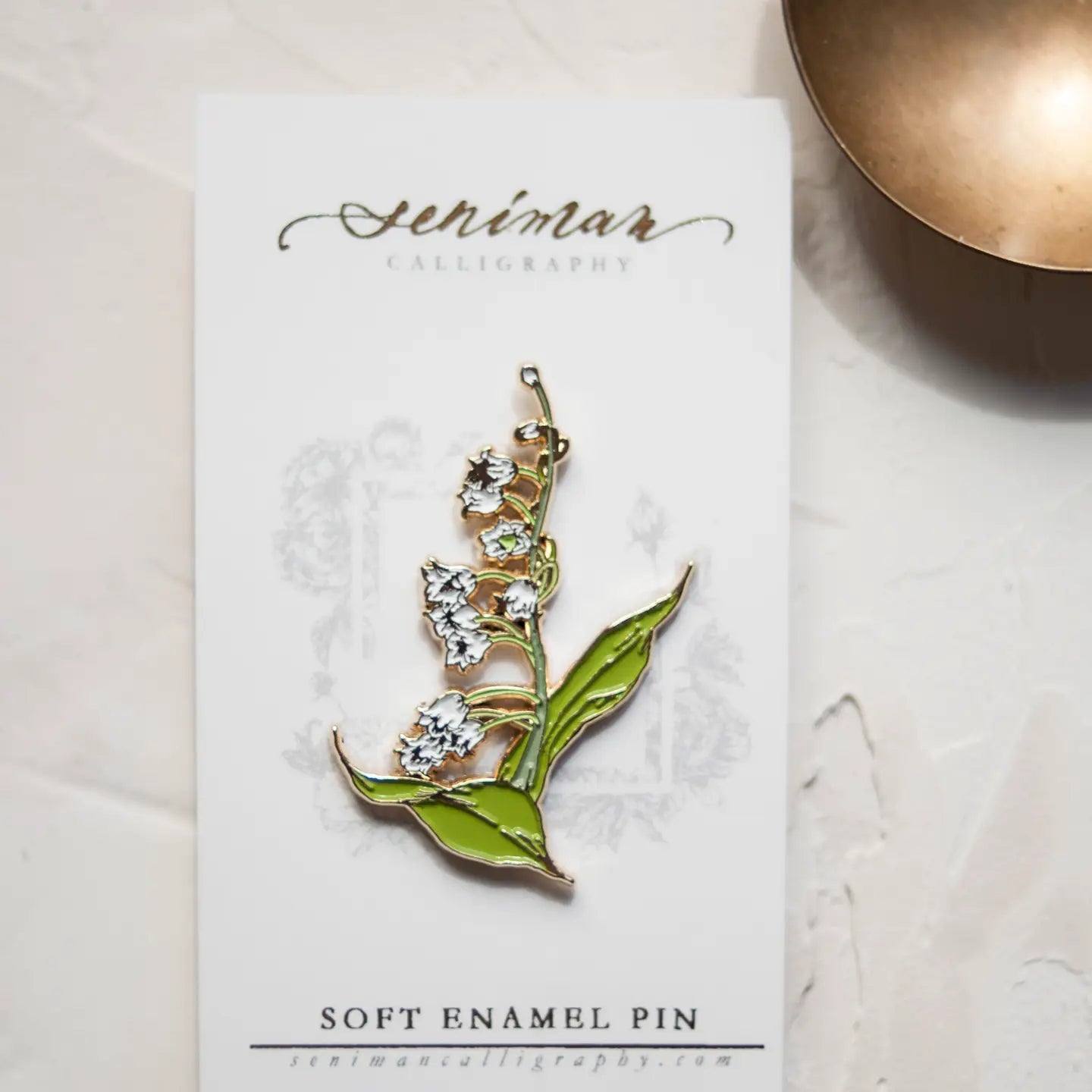Enamel Pin - Lily of the Valley Gold