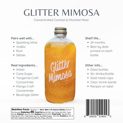 Cocktail and Mocktail Mixer 16oz - Glitter Mimosa