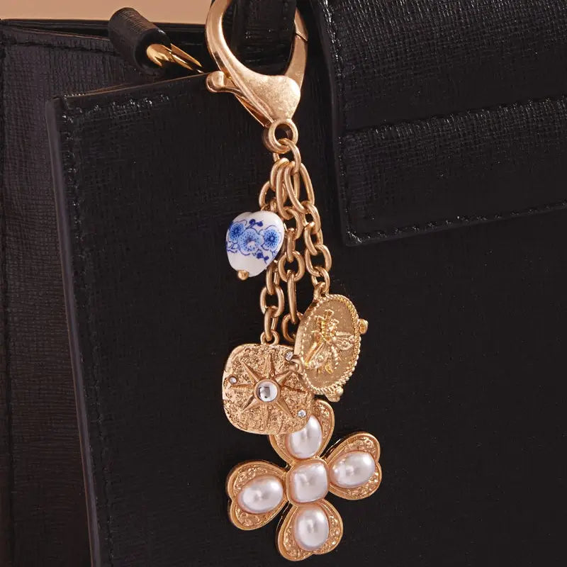 Bag Charm Keychain - Bee North Star Flower Charms