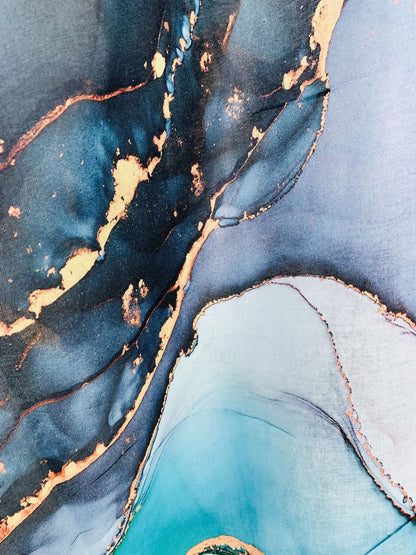 Kimono - Teal Green Marble