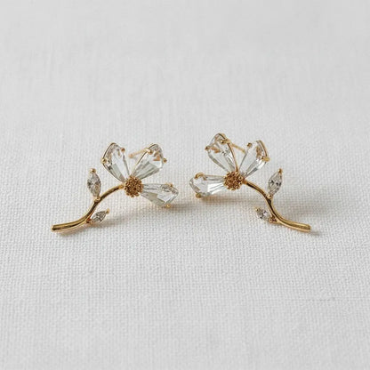 Stud Earrings - Floral Zircon