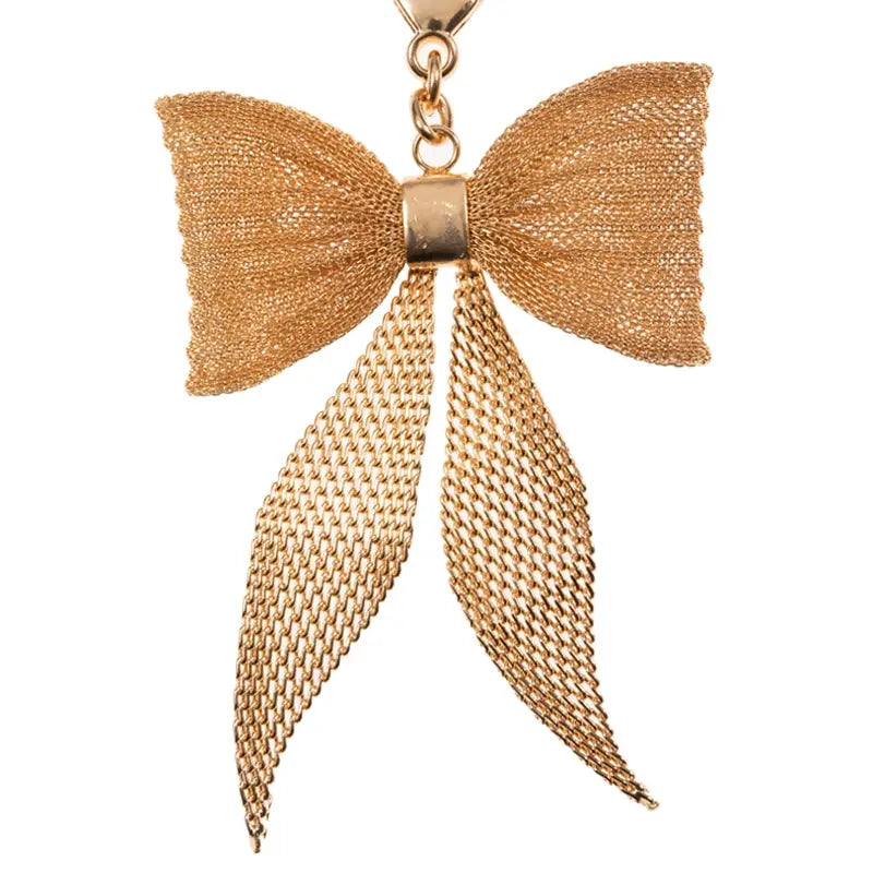 Bag Charm Keychain - Mesh Chain Bow