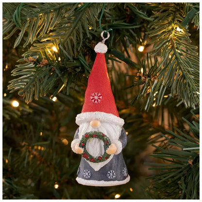 Christmas Ornament - Gnome Holding Wreath