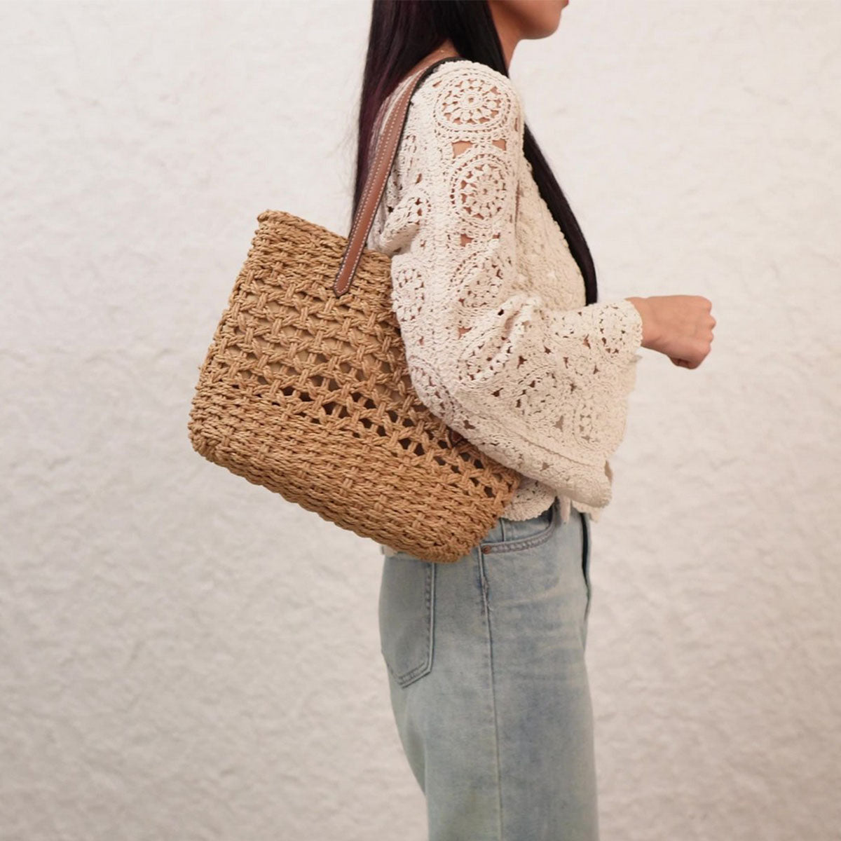 Hand-Woven Bag - Beige