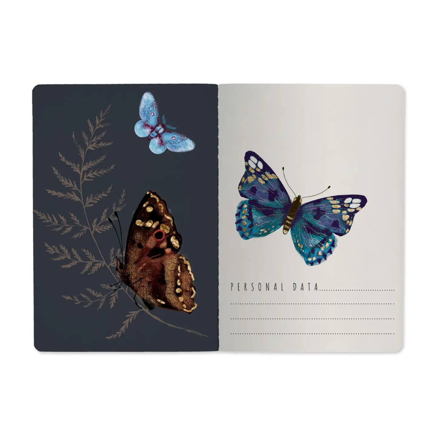 Notebook 8x6 - Butterflies On White