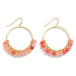 Circular Earrings - Multi-Pink Beaded