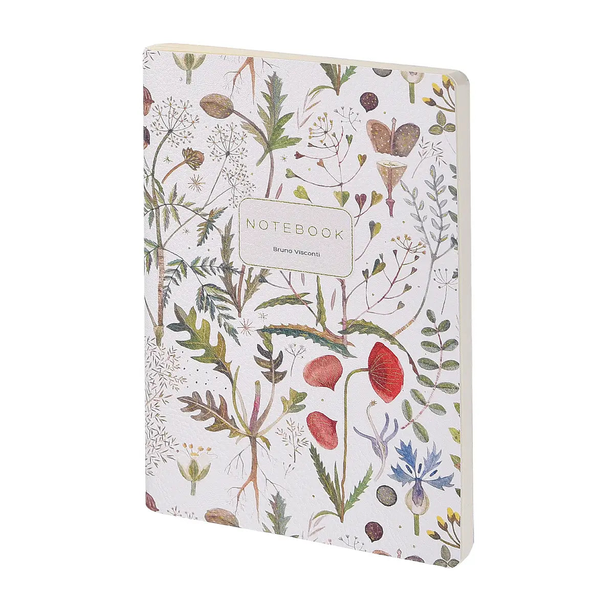 Vegan Leather Notebook 6x8 - Greens and Flowers