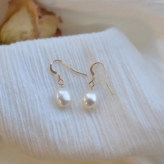 Drop Earrings - Natural Baroque Pearl